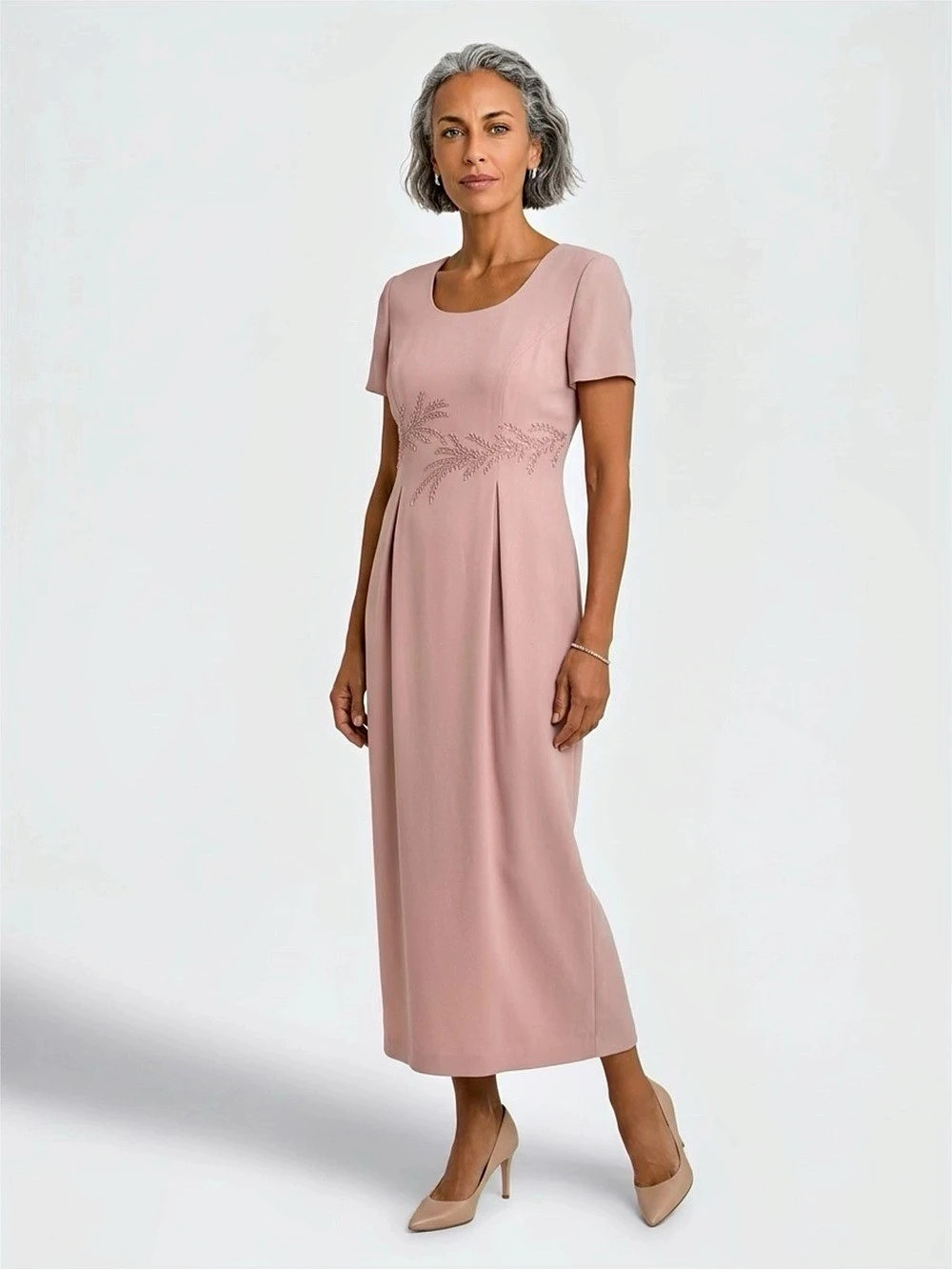 Maggy London Midi Dress in Pink Size 6 Like New
